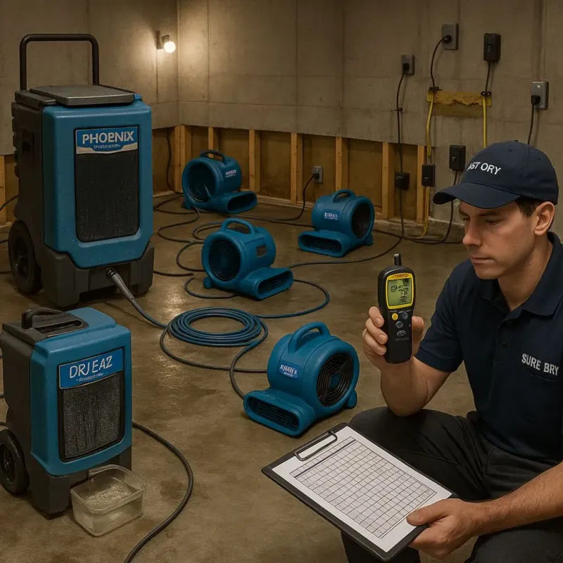 Structural Drying and Dehumidification process in Livermore Falls, ME